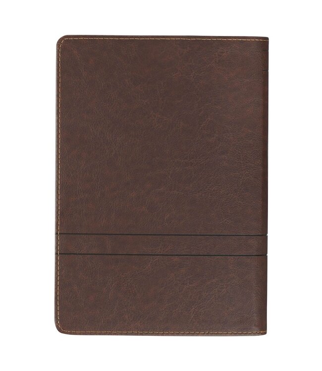 Faith Chestnut Brown Faux Leather Classic Journal with Zipper Closure - Matthew 17:20 | 仿皮拉鍊筆記本