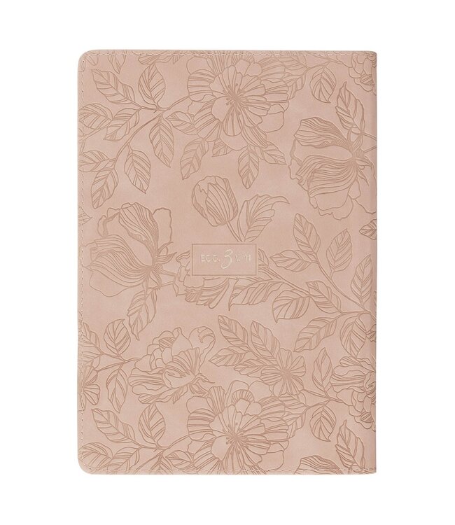 Everything Beautiful Blush Floral Faux Leather Journal with Zipper Closure - Ecclesiastes 3:11 | 仿皮拉鍊筆記本