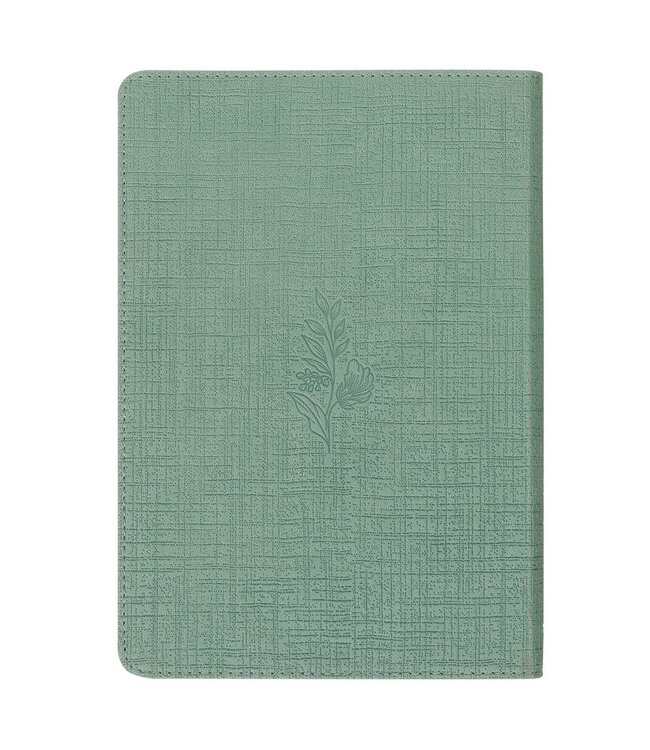Faith Teal Floral Faux Leather Classic Journal - 2 Corinthians 5:7 | 仿皮筆記本