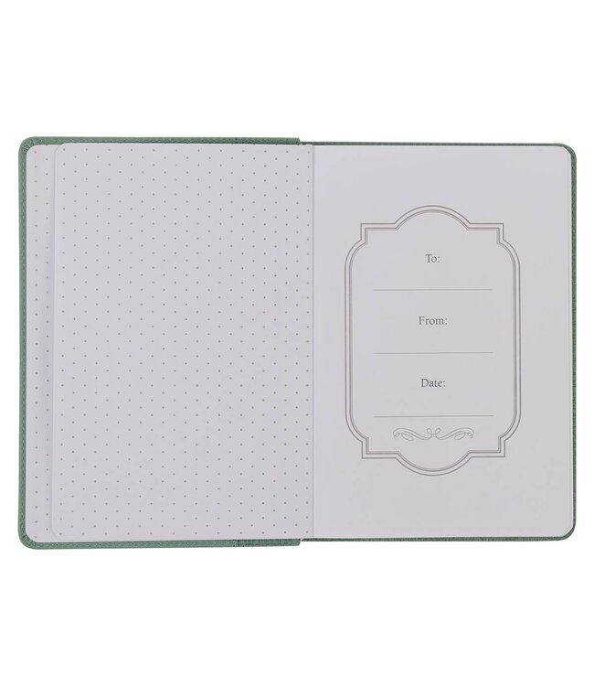 Faith Teal Floral Faux Leather Classic Journal - 2 Corinthians 5:7 | 仿皮筆記本