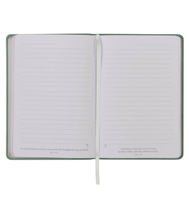 Faith Teal Floral Faux Leather Classic Journal - 2 Corinthians 5:7 | 仿皮筆記本