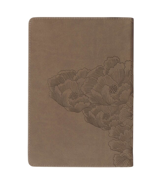 Be Strong and Courageous Ash-brown Faux Leather Journal with Zipper Closure - Joshua 1:9 | 仿皮拉鍊筆記本