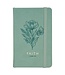 Faith Teal Floral Faux Leather Hardcover Notebook with Elastic Band Closure - 2 Corinthians 5:7 | 仿皮硬面筆記本，附彈性束帶封口
