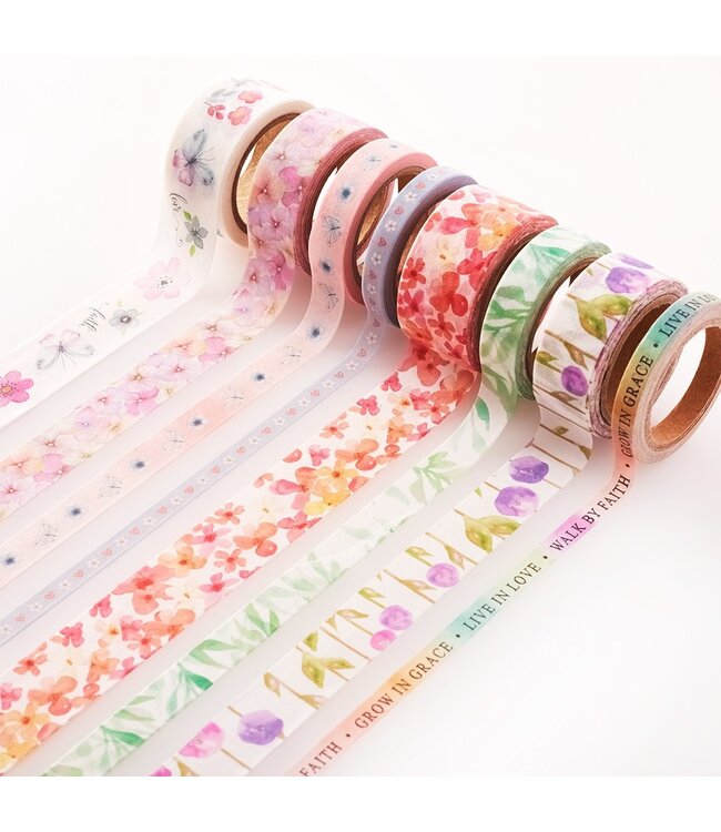 Washi Tape Set 8pc Blossoms of Blessings | 和紙膠帶套裝