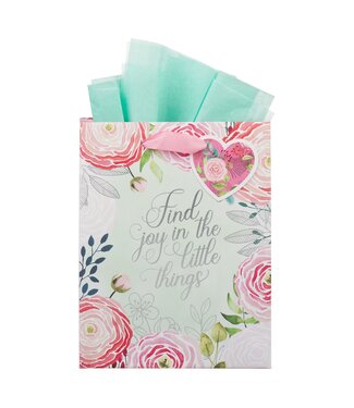 Christian Art Gifts A Grateful Heart Pink Floral Medium Gift Bag | 中型禮物袋