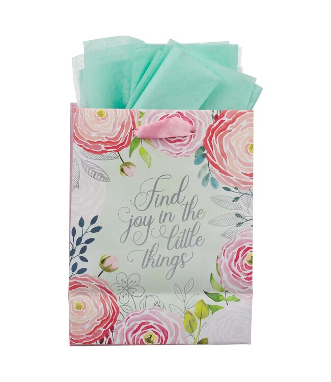 A Grateful Heart Pink Floral Medium Gift Bag | 中型禮物袋