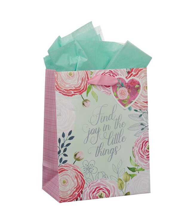 A Grateful Heart Pink Floral Medium Gift Bag | 中型禮物袋