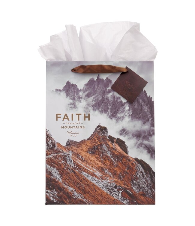 Faith Can Move Mountains Large Portrait Gift Bag - Matthew 17:20 | 大型禮物袋