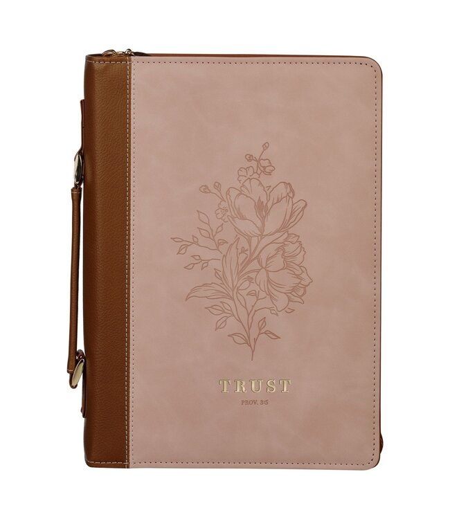 Trust Mottled Blush Faux Leather Fashion Bible Cover - Proverbs 3:5 | 仿皮聖經套