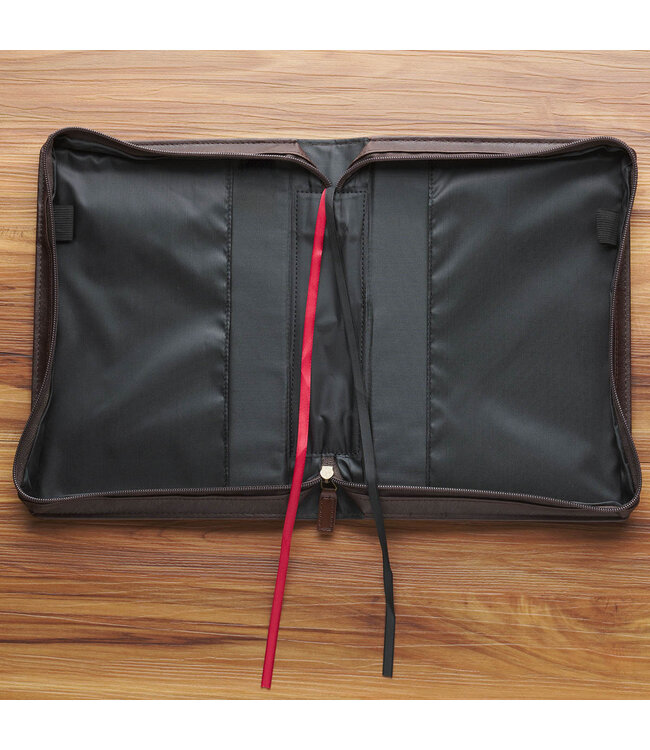 Crown of Thorns Brown Faux Leather Classic Bible Cover - Isaiah 53:3 | 仿皮聖經套