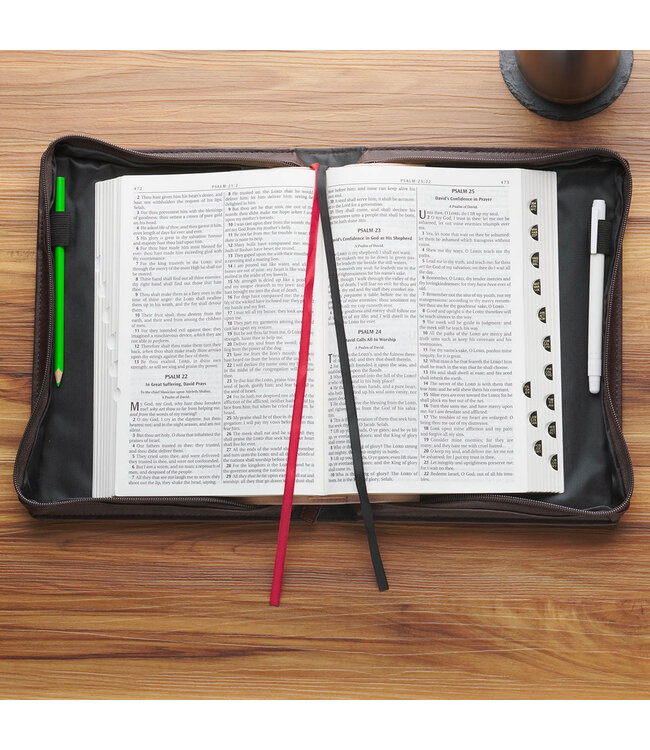 Crown of Thorns Brown Faux Leather Classic Bible Cover - Isaiah 53:3 | 仿皮聖經套