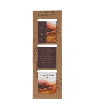 Christian Art Gifts Amazing Grace Die-cut Magnetic Bookmark Set - Isaiah 53:3 | 磁性書籤套裝