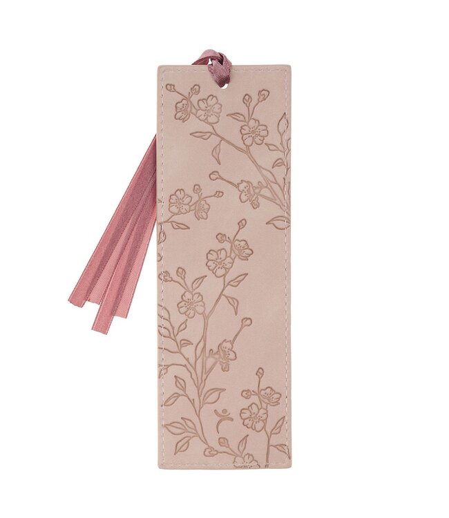 Trust Mottled Blush Faux Leather Bookmark - Proverbs 3:5 | 仿皮書籤