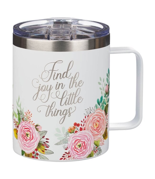 Find Joy Pink Floral Camp-style Stainless Steel Mug | 露營風格不鏽鋼馬克杯