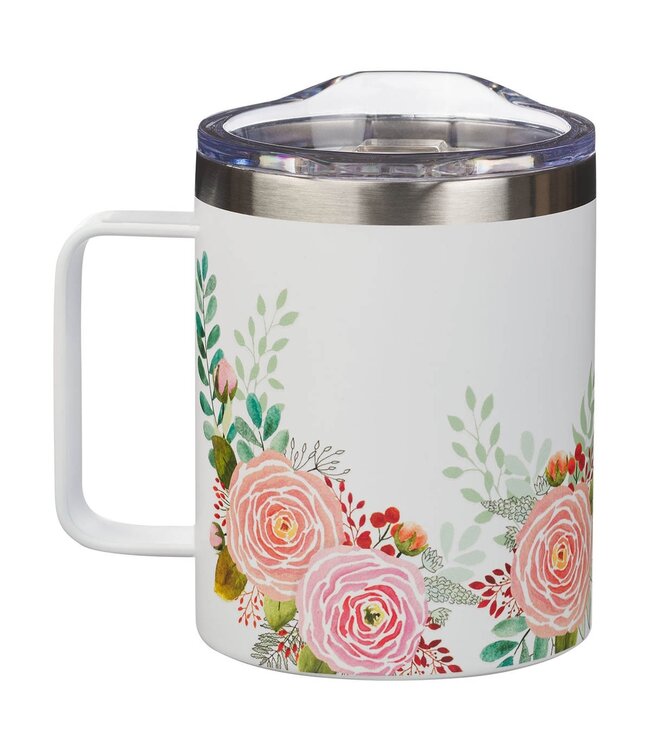 Find Joy Pink Floral Camp-style Stainless Steel Mug | 露營風格不鏽鋼馬克杯