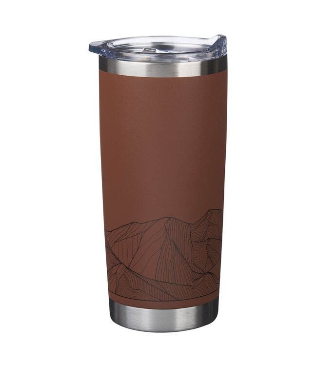 Faith Brown Stainless Steel Travel Tumbler - Matthew 17:20 | 不鏽鋼旅行杯