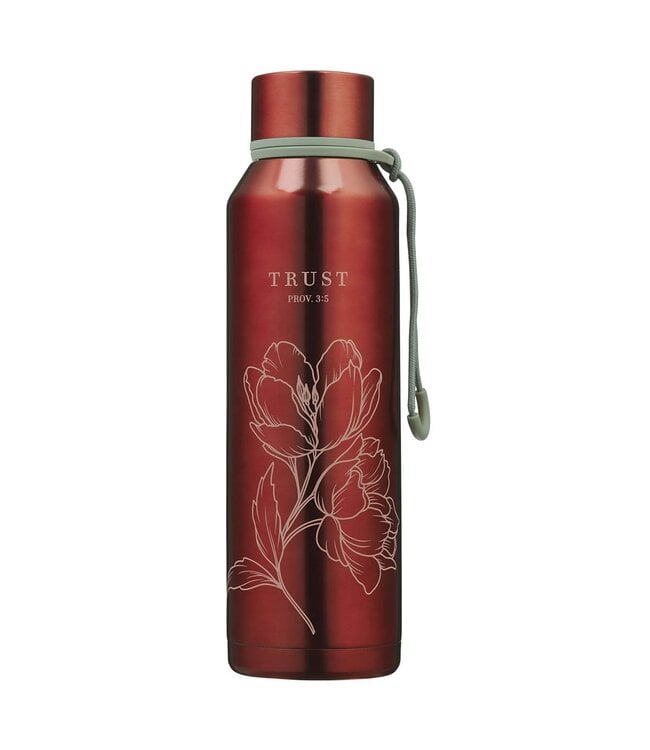 Trust Metallic Pomegranate Red Stainless Steel Water Bottle - Proverbs 3:5 | 不鏽鋼保溫水瓶