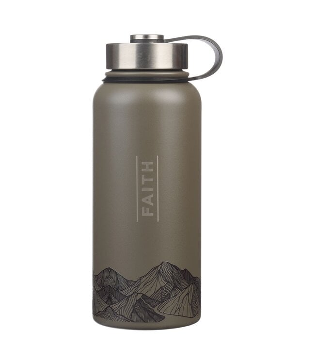 Faith Dusty Brown Stainless Steel Water Bottle - Matthew 17:20 | 不鏽鋼保溫水瓶