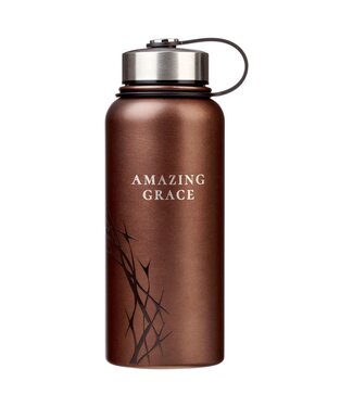 Christian Art Gifts Amazing Grace Metallic Brown Crown of Thorns Stainless Steel Water Bottle | 不鏽鋼保溫水瓶
