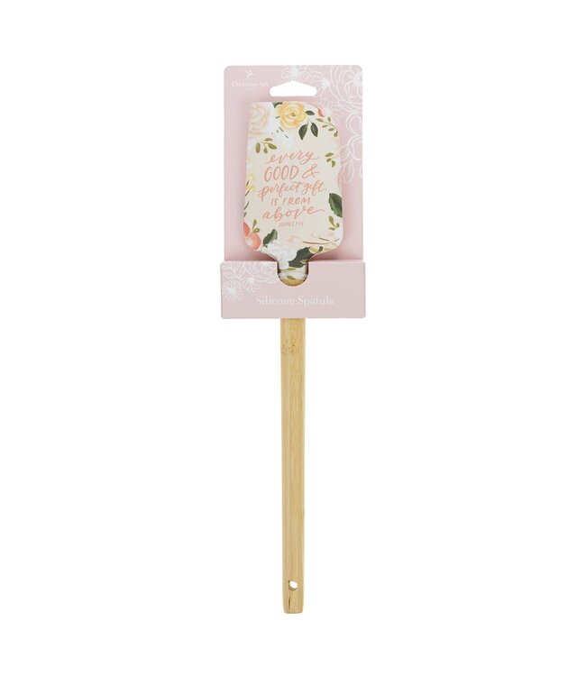 Every Good and Perfect Gift Pink Floral Silicone Spatula – James 1:17 | 矽膠刮刀（鍋鏟）