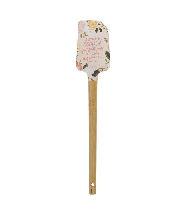 Every Good and Perfect Gift Pink Floral Silicone Spatula – James 1:17 | 矽膠刮刀（鍋鏟）