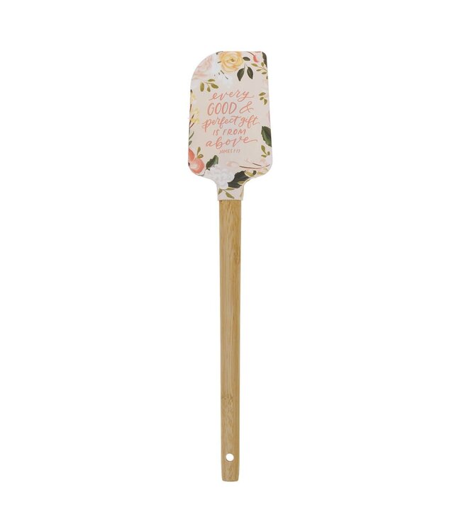 Every Good and Perfect Gift Pink Floral Silicone Spatula – James 1:17 | 矽膠刮刀（鍋鏟）