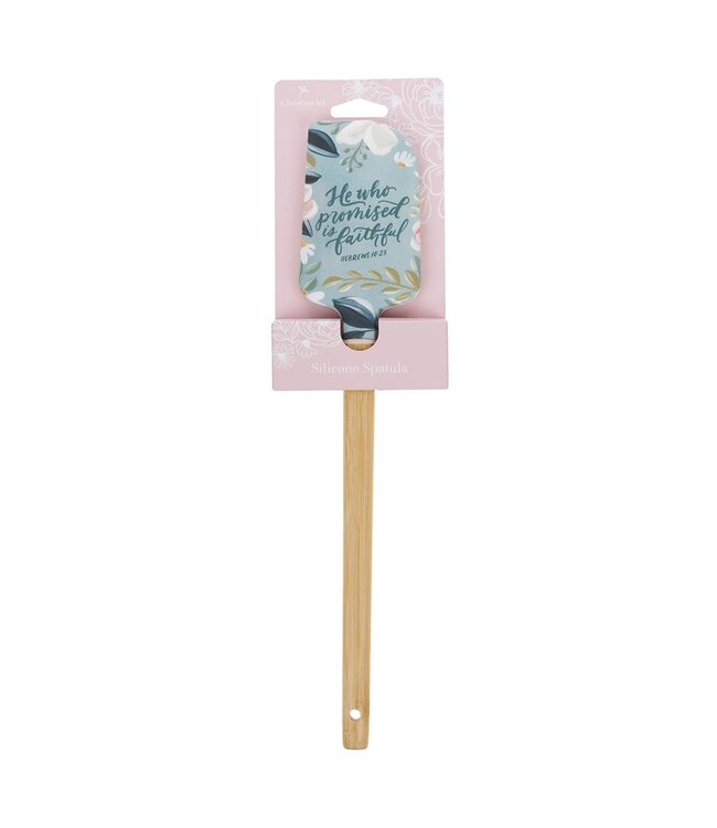 He Who Promised is Faithful Light Blue Floral Silicone Spatula – Hebrews 10:23 | 矽膠刮刀（鍋鏟）