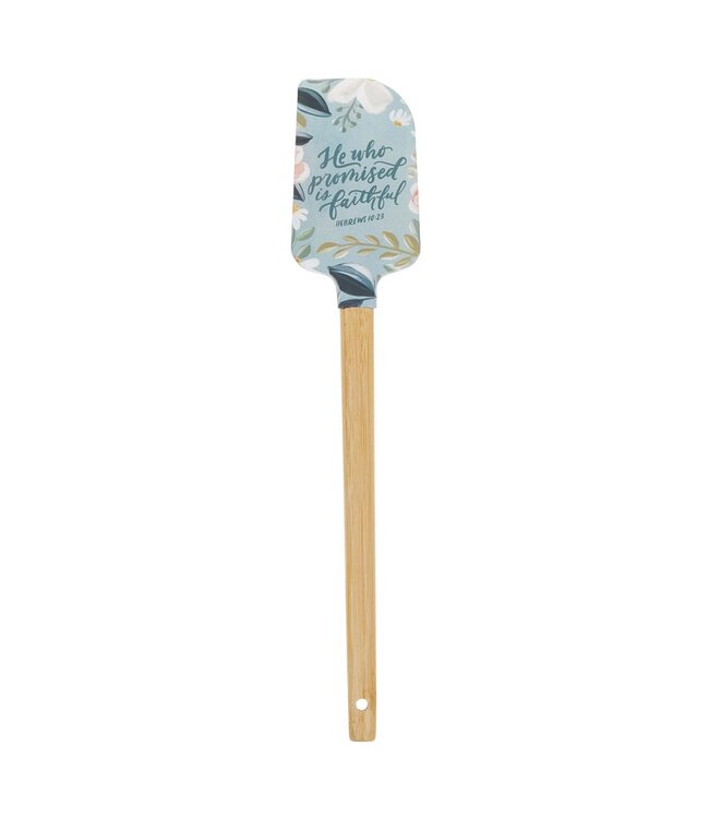 He Who Promised is Faithful Light Blue Floral Silicone Spatula – Hebrews 10:23 | 矽膠刮刀（鍋鏟）