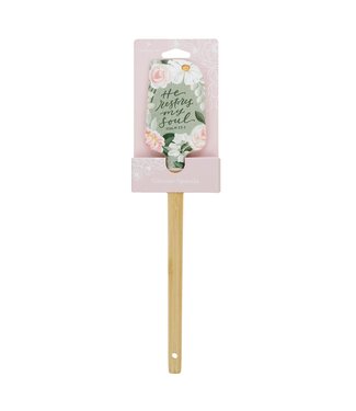 Christian Art Gifts He Restores My Soul Green Floral Garden Silicone Spatula - Psalm 23:3 | 矽膠刮刀（鍋鏟）