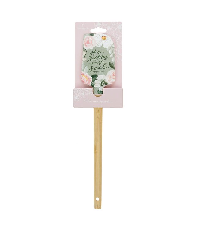 He Restores My Soul Green Floral Garden Silicone Spatula - Psalm 23:3 | 矽膠刮刀（鍋鏟）