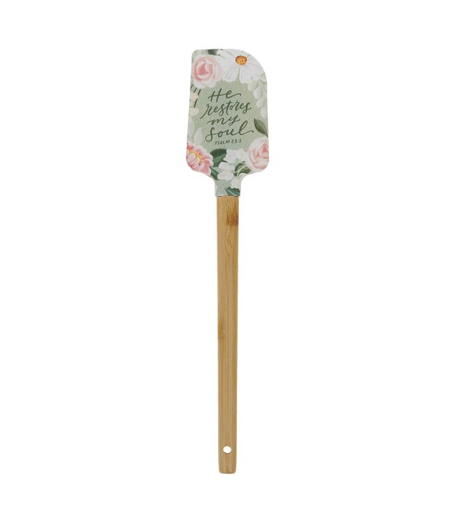 He Restores My Soul Green Floral Garden Silicone Spatula - Psalm 23:3 | 矽膠刮刀（鍋鏟）