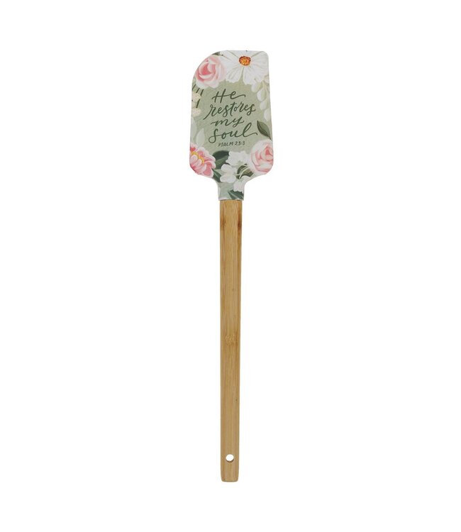 He Restores My Soul Green Floral Garden Silicone Spatula - Psalm 23:3 | 矽膠刮刀（鍋鏟）