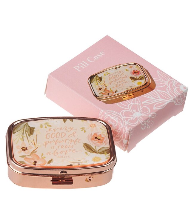 Every Good and Perfect Gift Rose Gold Pill Case - James 1:17 | 便攜藥盒