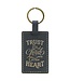 Trust in the Lord Charcoal Gray Faux Leather Keychain - Proverbs 3:5 | 仿皮鑰匙圈