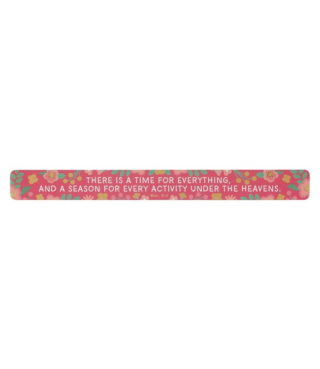 Time for Everything Pink Floral Large Magnetic Strip - Ecclesiastes 3:1 | 大條冰箱貼