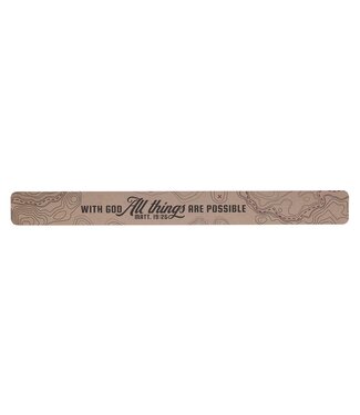 Christian Art Gifts All Things Are Possible Tan Topography Large Magnetic Strip - Matthew 19:26 | 大條冰箱貼