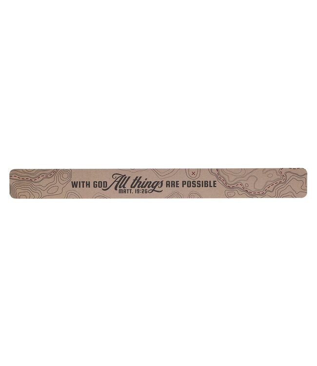 All Things Are Possible Tan Topography Large Magnetic Strip - Matthew 19:26 | 大條冰箱貼