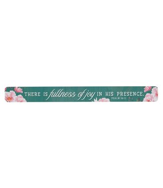 Christian Art Gifts Fullness of Joy Teal Foral Large Magnetic Strip - Psalm 16:11 | 大條冰箱貼