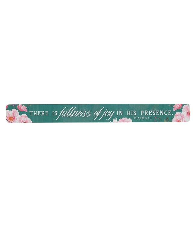 Fullness of Joy Teal Foral Large Magnetic Strip - Psalm 16:11 | 大條冰箱貼