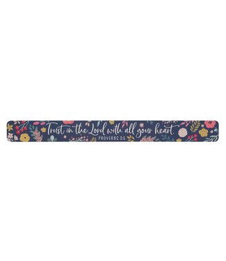 Christian Art Gifts Trust in the Lord Purple Floral Large Magnetic Strip - Proverbs 3:5 | 大條冰箱貼
