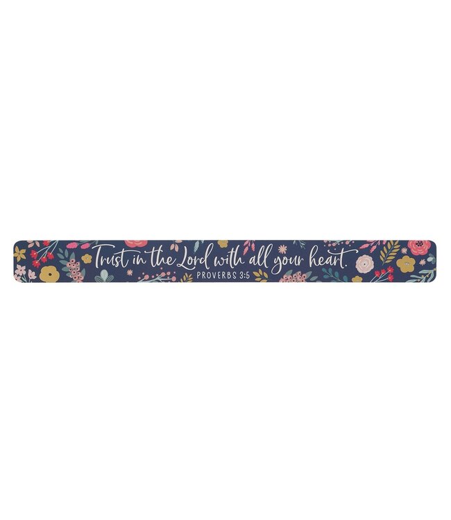 Trust in the Lord Purple Floral Large Magnetic Strip - Proverbs 3:5 | 大條冰箱貼