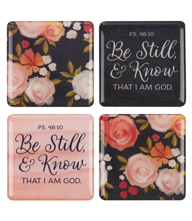 Be Still and Know Painted Peonies Magnet Set - Psalm 46:10 | 冰箱貼套裝