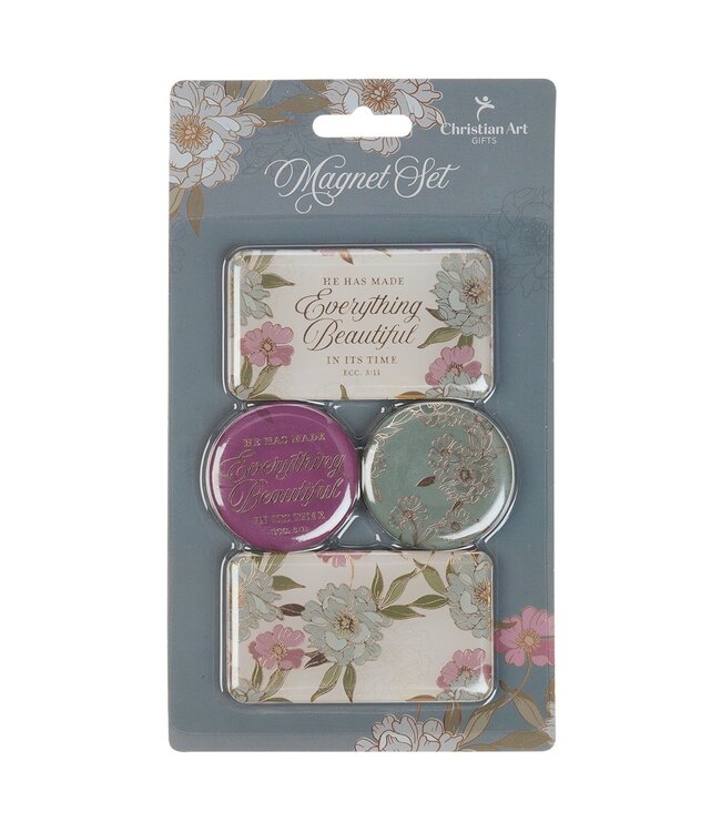 Everything Beautiful Whimsical Blooms Magnet Set - Ecclesiastes 3:11 | 冰箱貼套裝