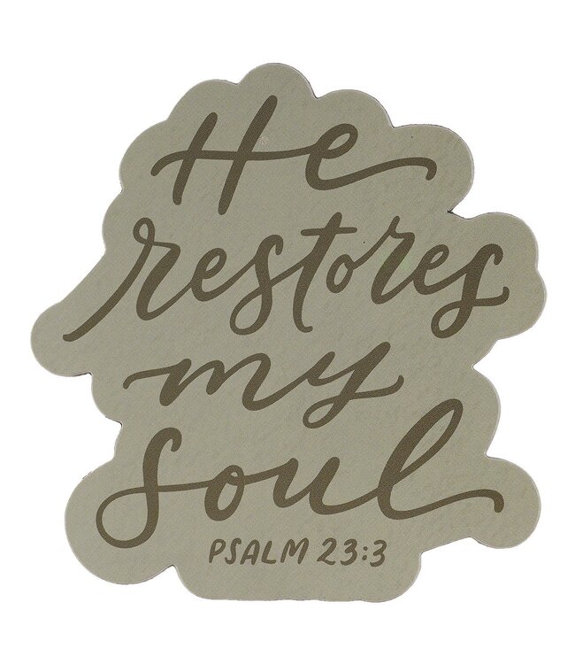 He Restores My Soul Green Magnet - Psalm 23:3 | 冰箱貼
