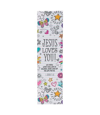Christian Art Gifts Jesus Loves You Sunday School/Teacher Bookmark Set - 1 John 3:16 (Pack Of 10) | 主日學／教師書籤套組