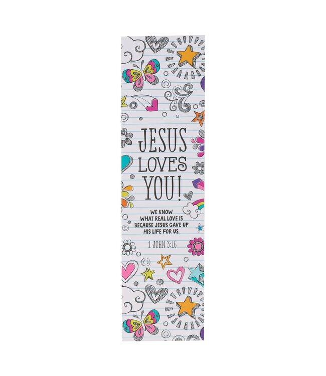 Jesus Loves You Sunday School/Teacher Bookmark Set - 1 John 3:16 (Pack Of 10) | 主日學／教師書籤套組