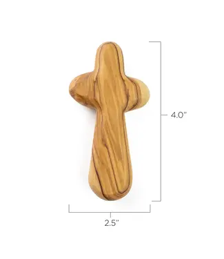 Mercy Link Handmade Olive Wood Comfort Cross: Pocket Healing Palm Cross (large size) | 手工橄欖木療癒十字架：口袋掌心十字架（大）