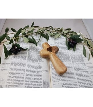 Mercy Link Bethlehem Olive Wood Comfort Cross: Handheld Palm Cross, Heart (large size) | 手工橄欖木療癒十字架（愛心）