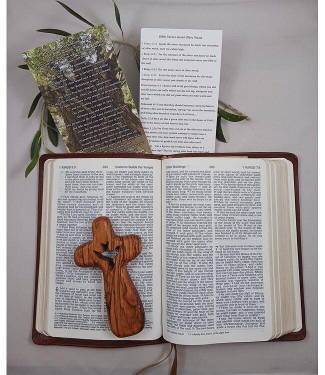 Bethlehem Olive Wood Comfort Cross: Handheld Palm Cross, Heart (large size) | 手工橄欖木療癒十字架（鴿子）