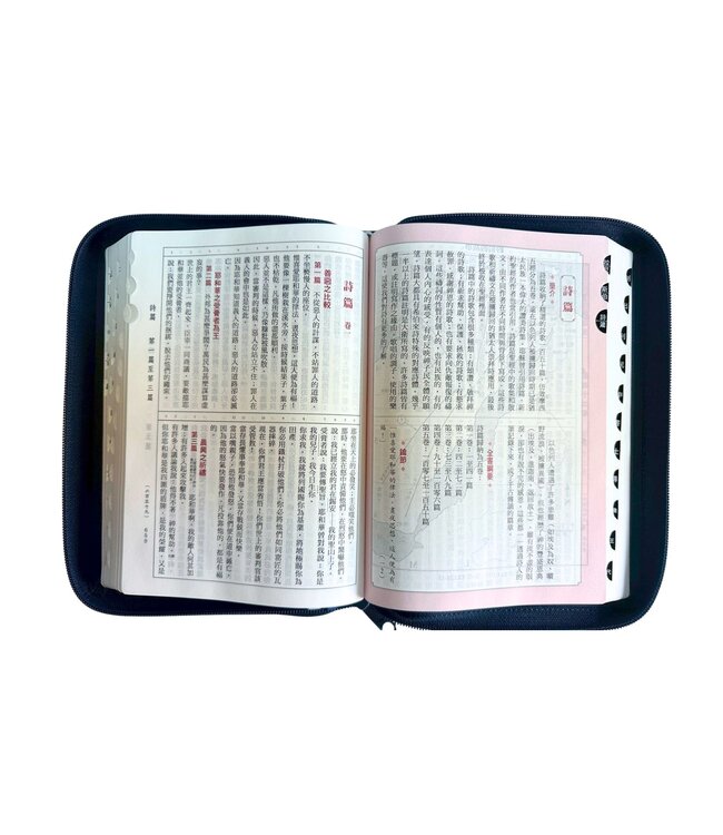 聖經．和合本．7系列．藍色麂皮拉鍊索引